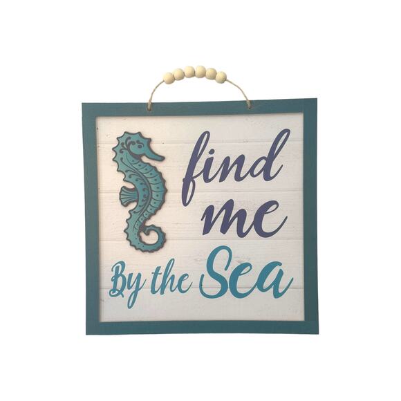 Find Me By the Sea Seahorse Sign Ribbon Summer Beach House Wreath Kit Bundle - Picture 2 of 8